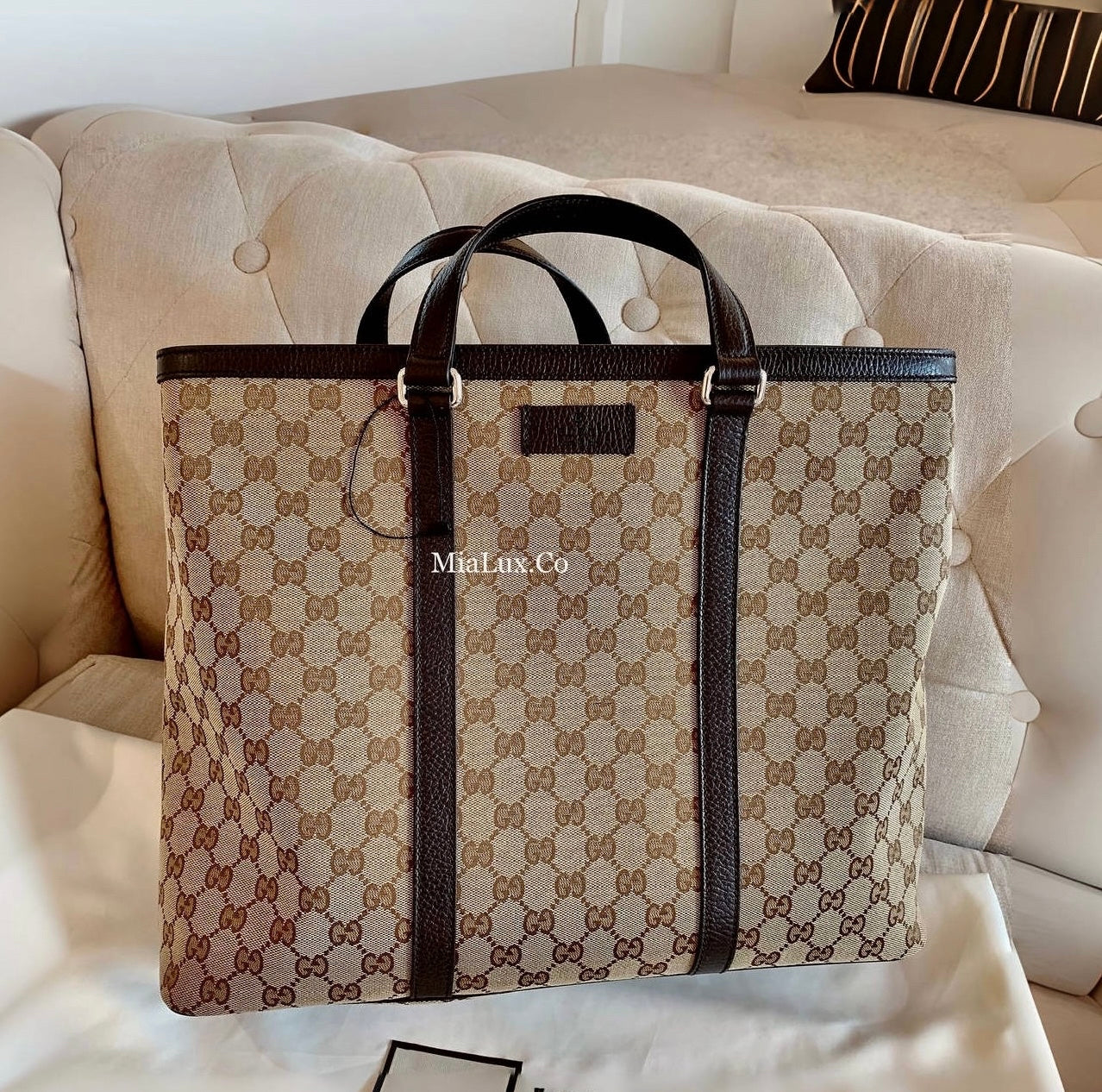 *@Gucci Canvas Tote L 大款男女款老花托特包/P500