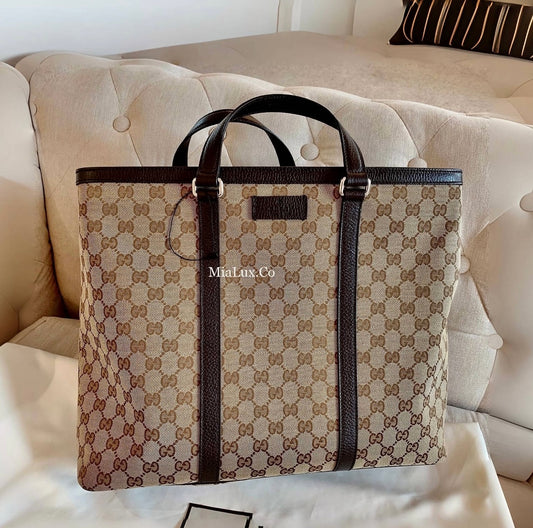 *@Gucci Canvas Tote L 大款男女款老花托特包/P500