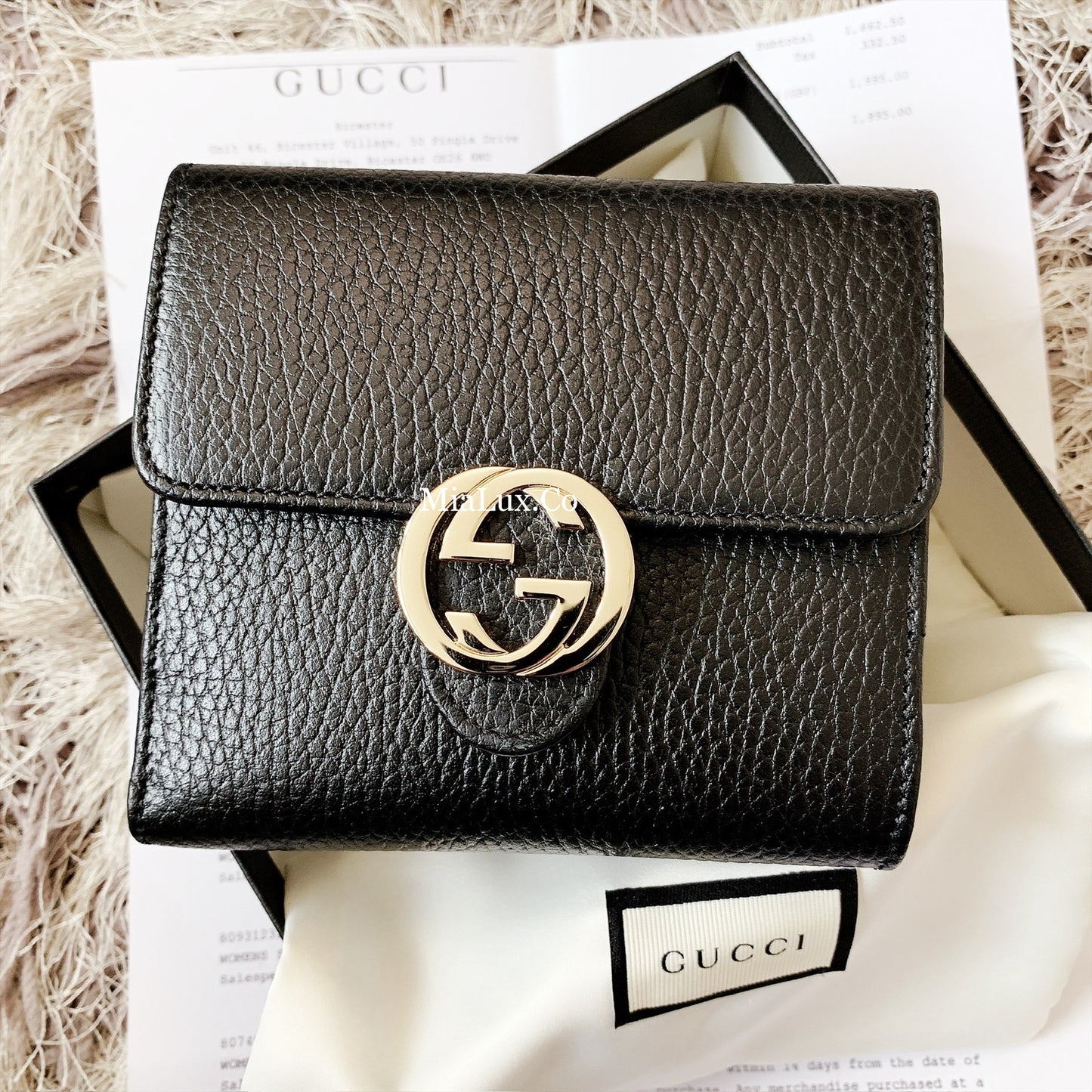 *@Gucci▪️Interlocking 雙G銀扣短夾/510P230 🔔限時折🉐11150