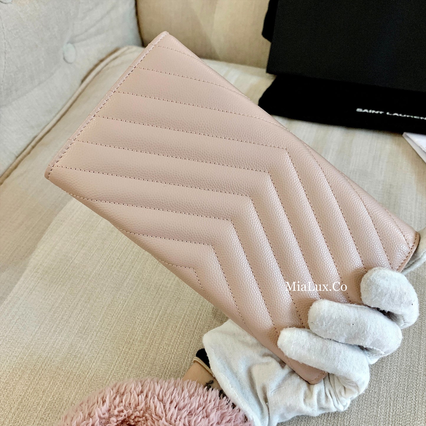 YSL▪️Cassandre Matelasse L 粒面牛皮信封長夾/620E670 🉐25120🇪🇺