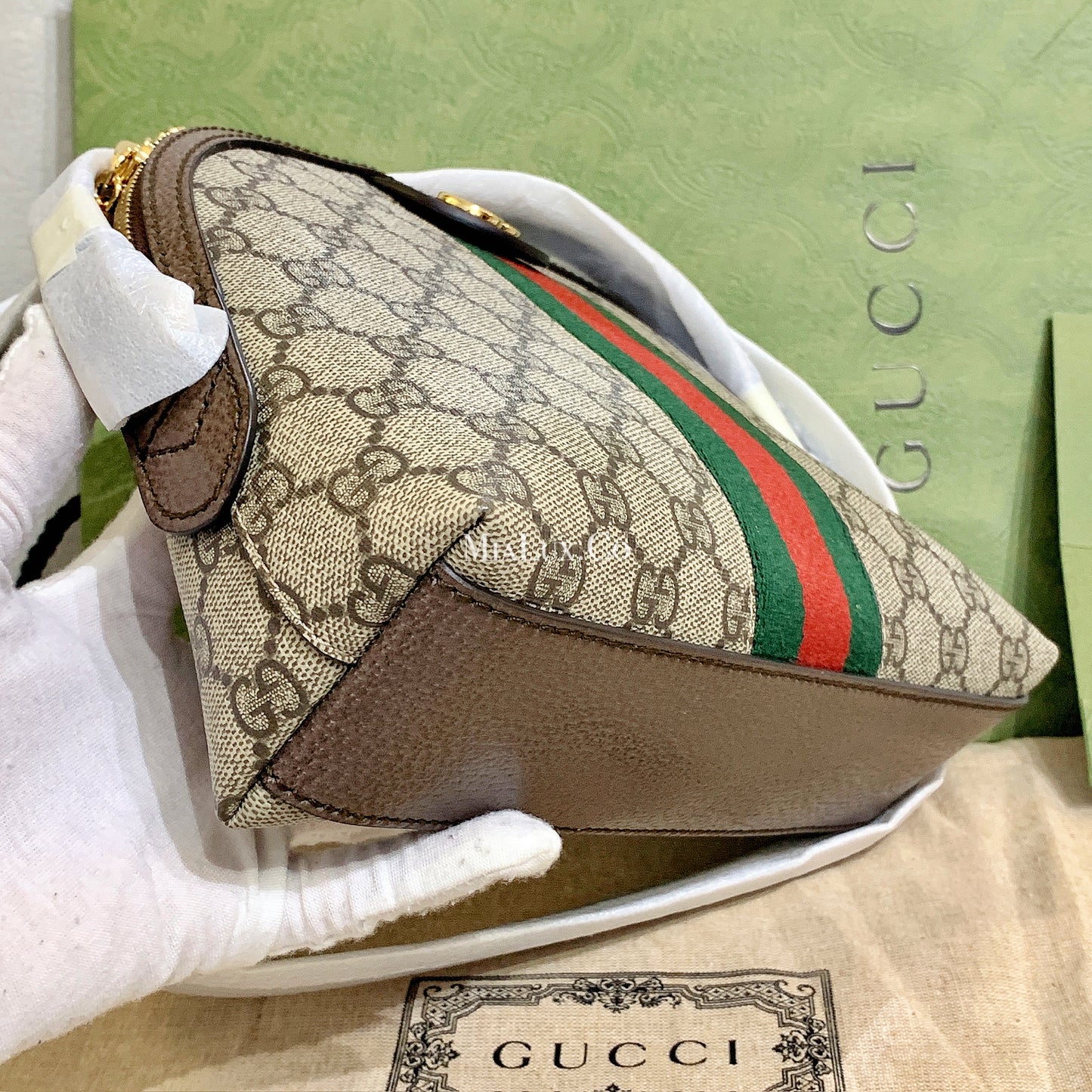 Gucci▪️Ophidia GG 老花織布貝殼包/1340C1083 ㊙️折扣🉐44320💰