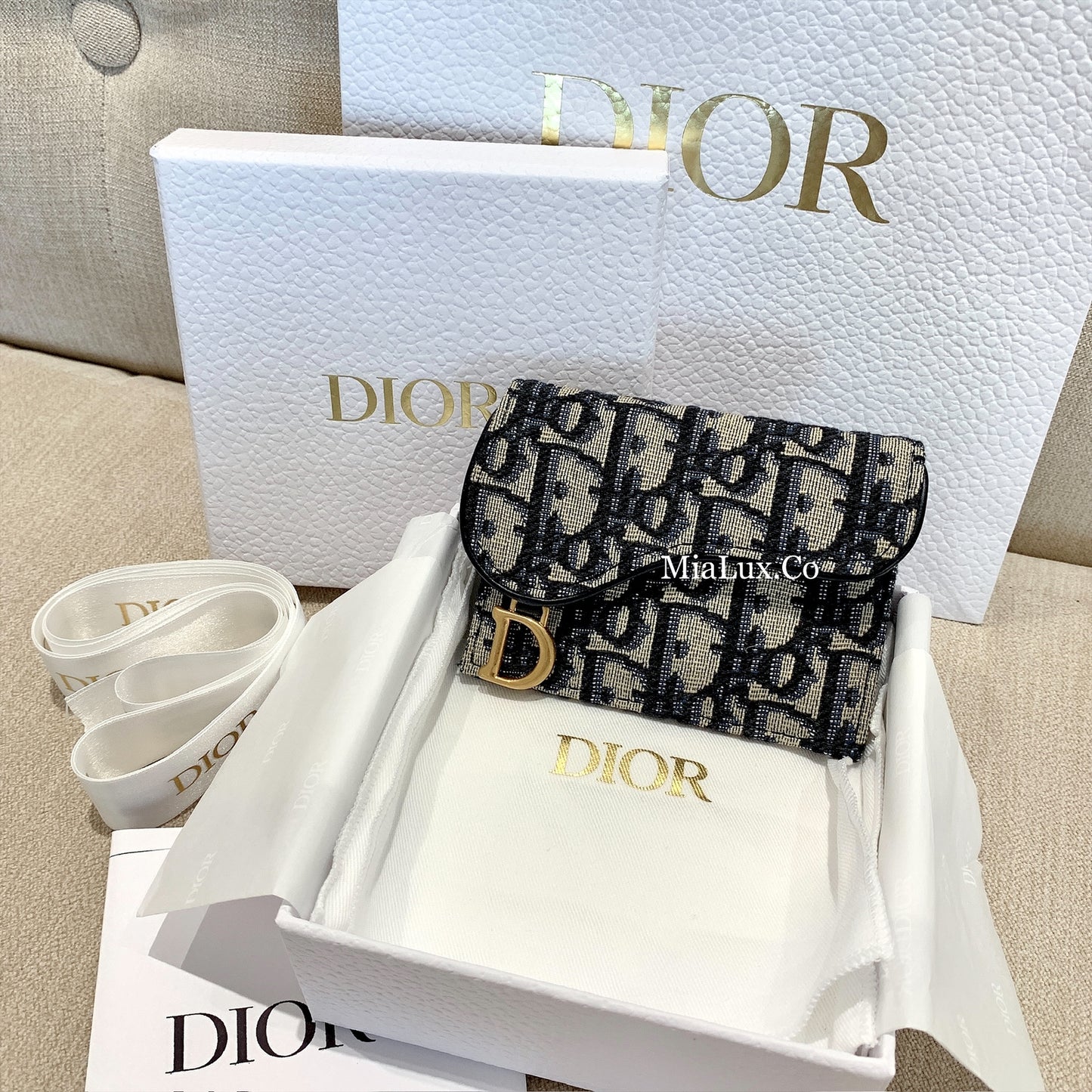 Dior▪️Saddle Bloom Card Holder馬鞍提花翻蓋卡包/370E410 🉐14000🇪🇺🏷
