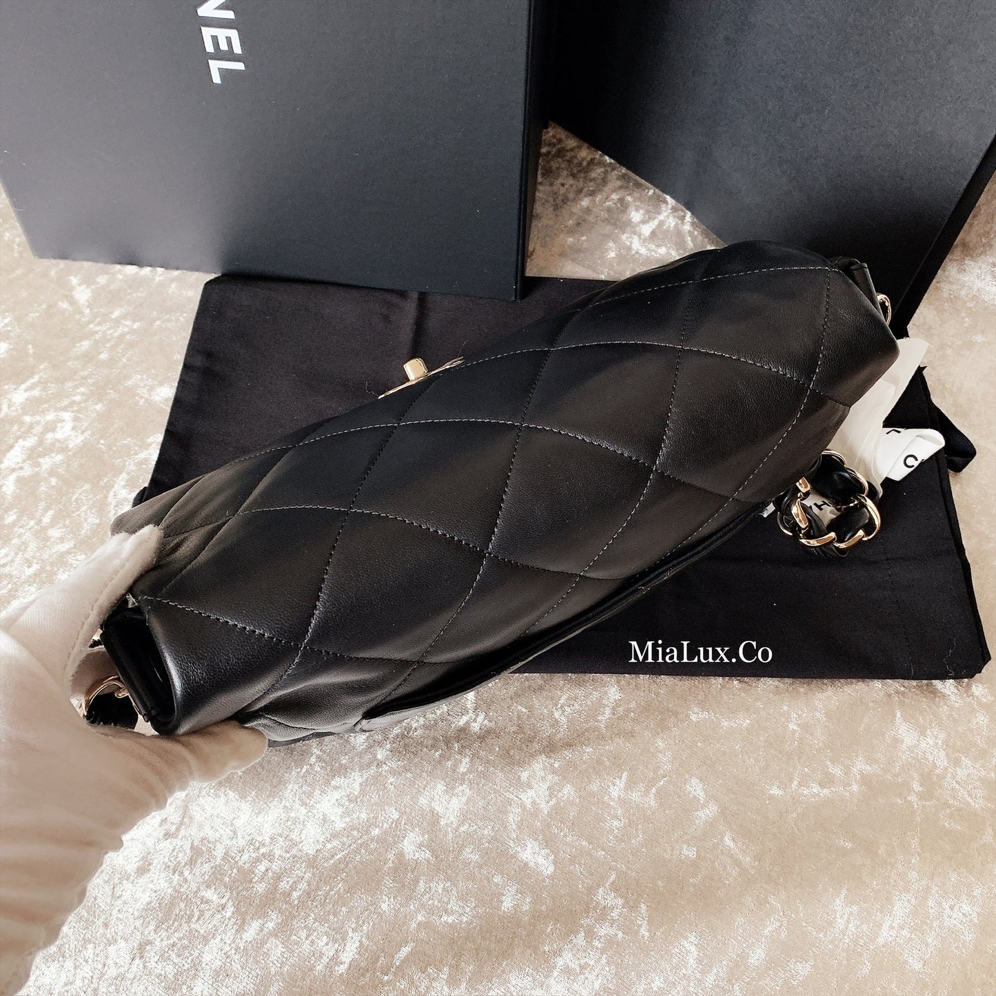 CHANEL✨ LAMBSKIN CHAIN FLAP BAG 特殊鏈羊皮大菱格翻蓋鏈包 -
