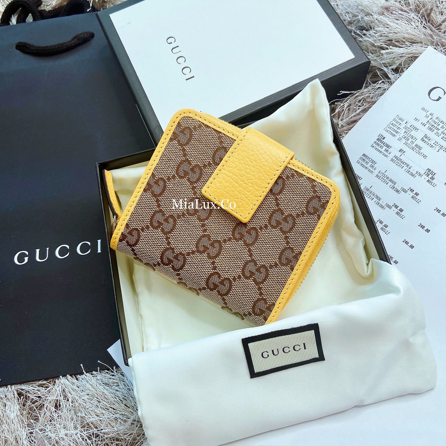 *@Gucci Canvas 織布短夾/440P200 🔔限時折🉐11000