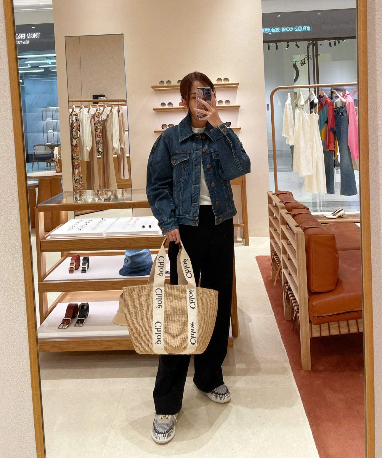Chloe✨ WOODY BASKET L 大款草編包-米白/550C436㊙️折扣🉐19800