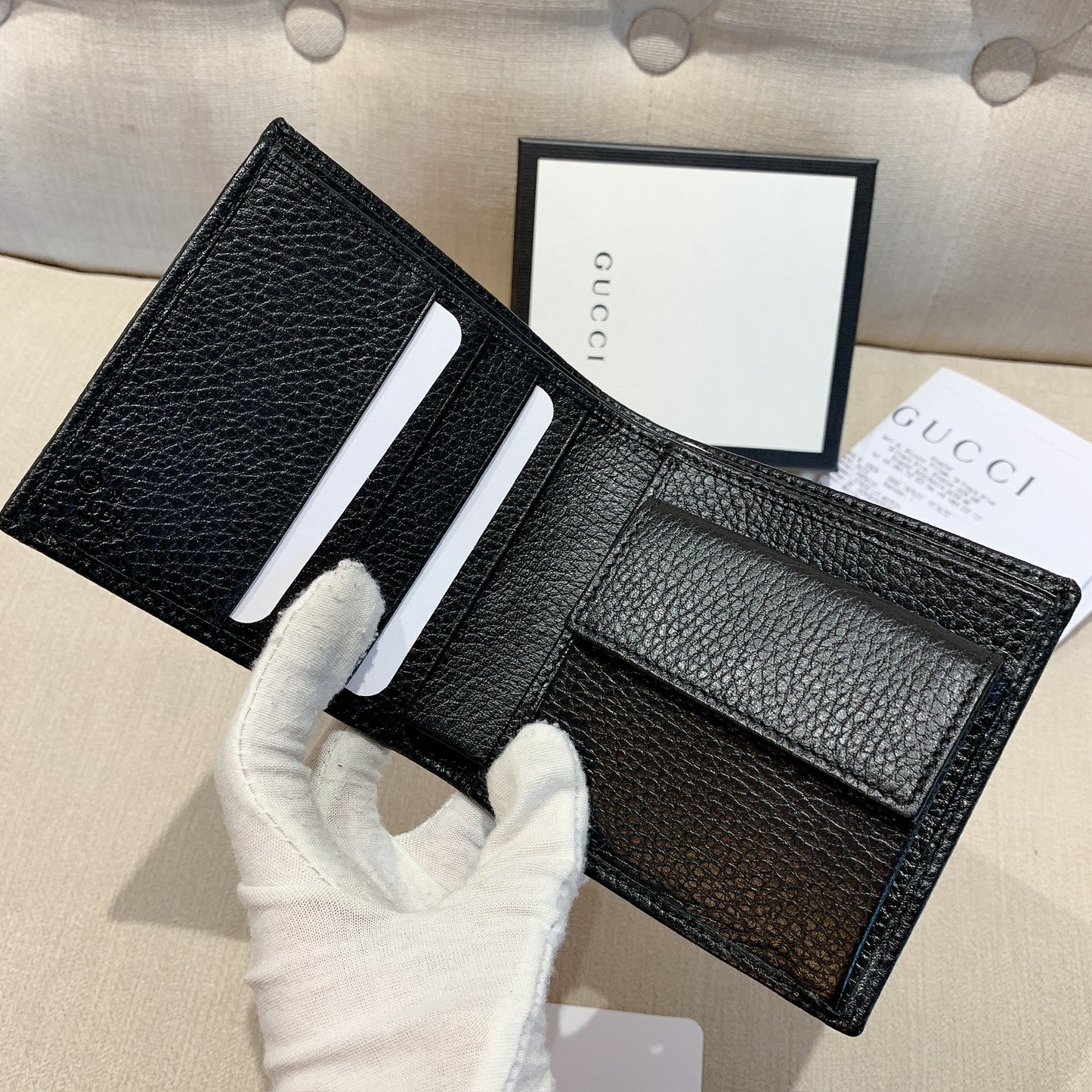 *@Gucci Canvas Wallet 男女款老花零錢短夾/P220