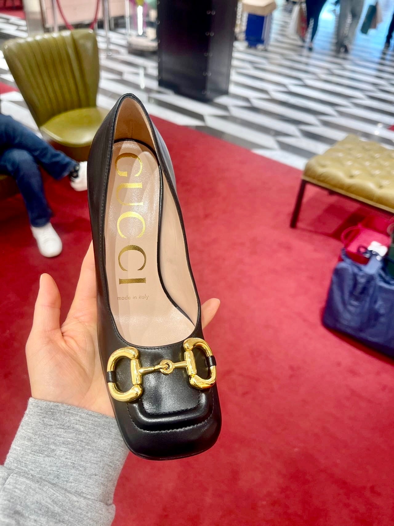 @Gucci Baby 馬銜扣高跟鞋/715P360 🔔限時折🉐17000