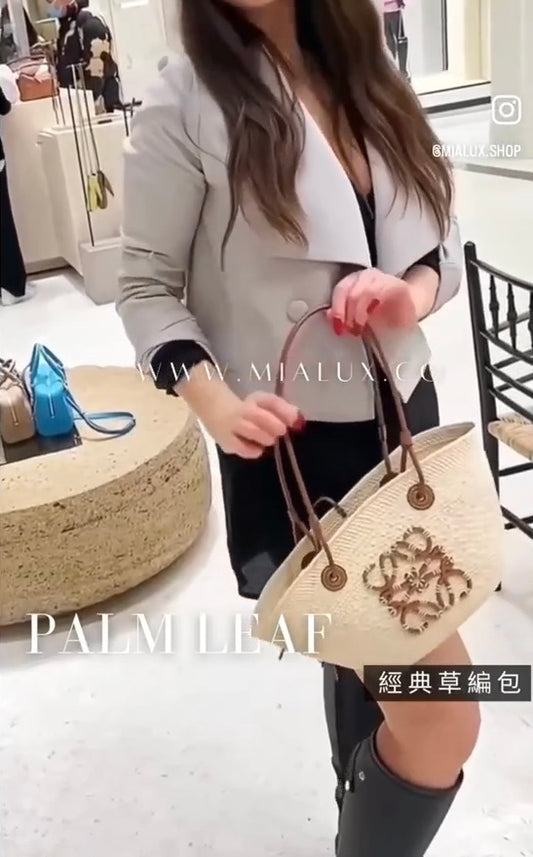 Loewe▪️Anagram Basket S 小款草編貝殼包/E680 🉐25480🇪🇺