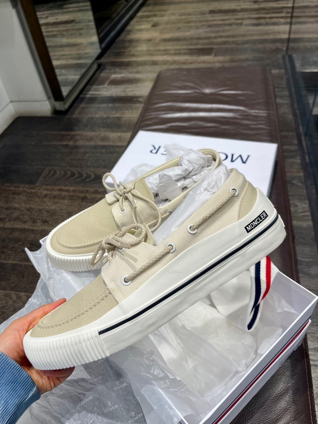 @Moncler Shoes 男款皮革平底鞋/455P145 🔔限時折🉐8030