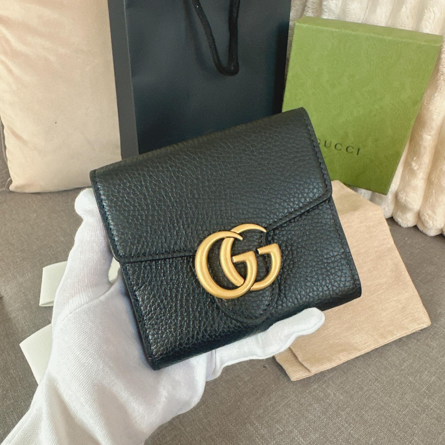 *現貨*@Gucci GG Marmont 馬夢黑色短夾 P11000 /T16800