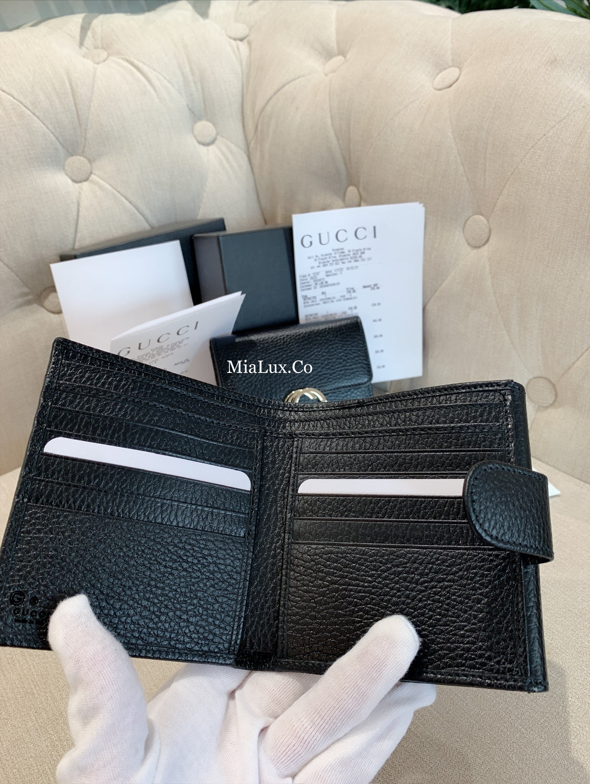 *@Gucci▪️Interlocking 雙G銀扣短夾/510P230 🔔限時折🉐11150