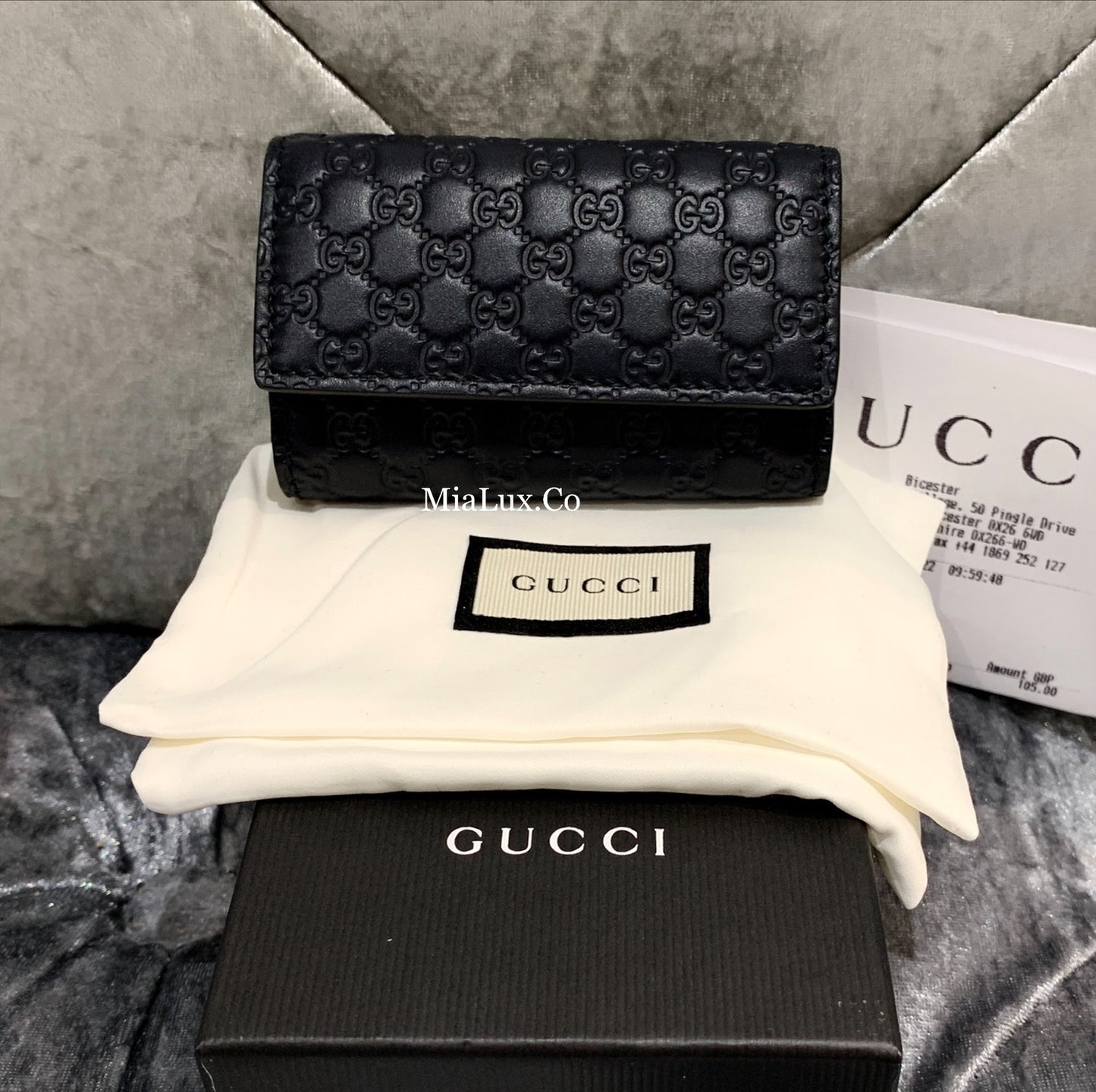 @Gucci Embossed Flap Key Case 壓紋牛皮鑰匙包/P105