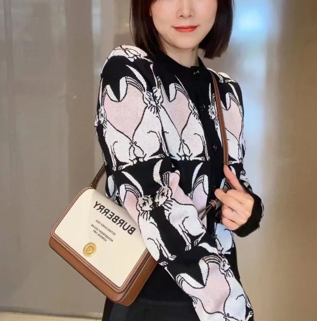❌Burberry Horseferry Mini 郵差包-米白