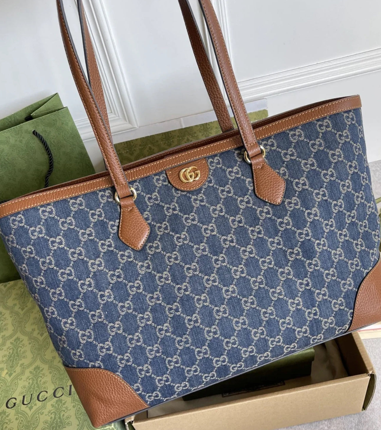 *@Gucci▪️Denim Ophidia 牛仔托特包/P850