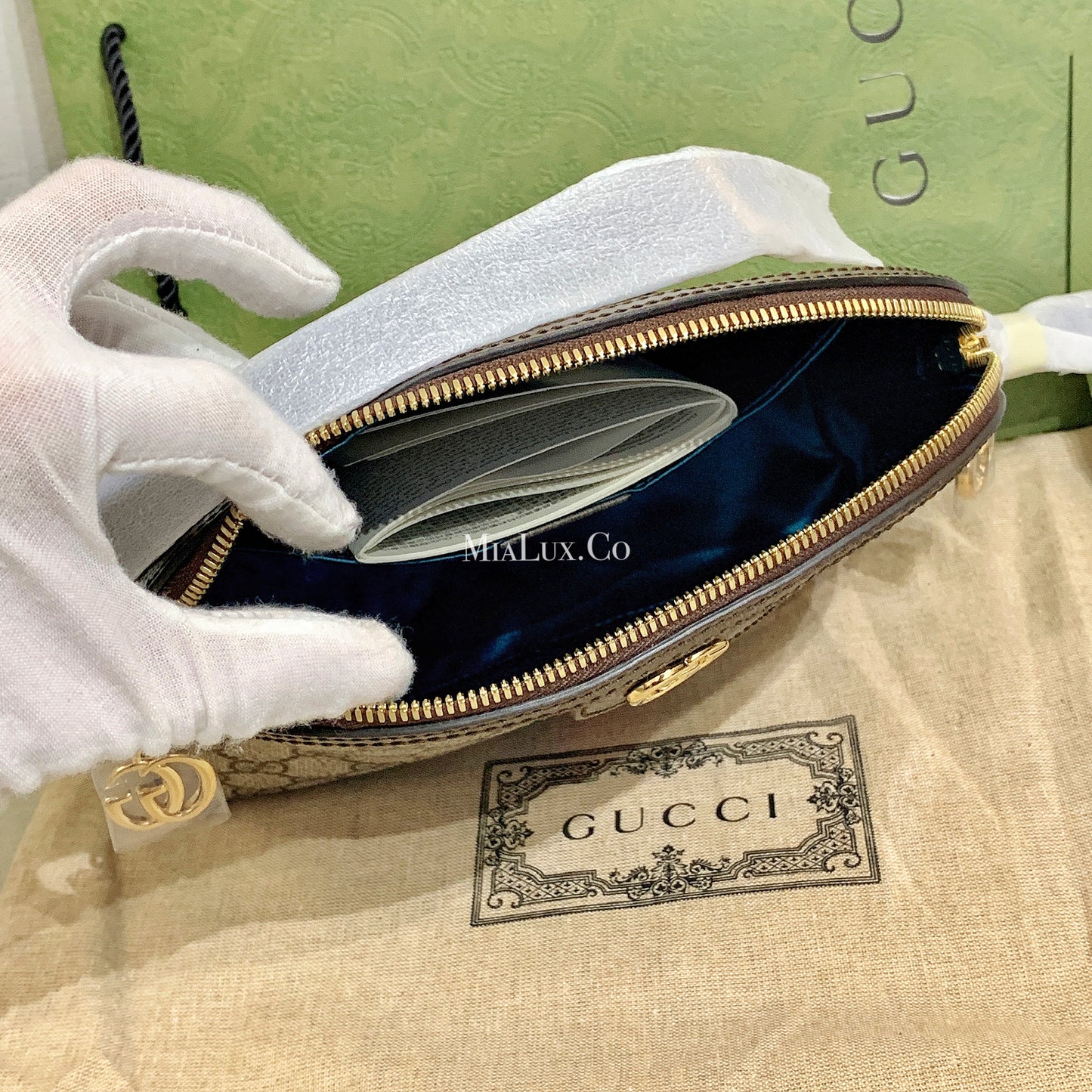 Gucci▪️Ophidia GG 老花織布貝殼包/1340C1083 ㊙️折扣🉐44320💰