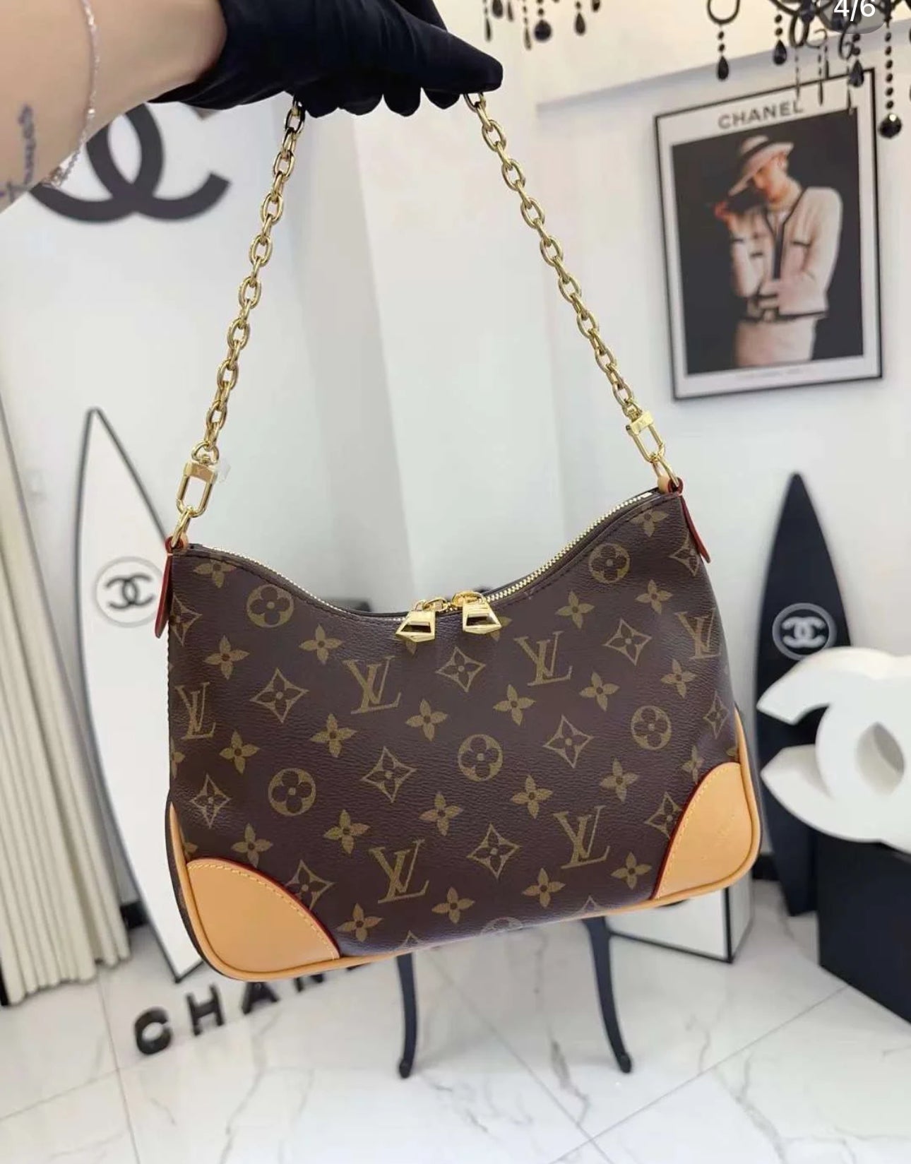 LV▪️Boulogne 老花牛角包/1850✨🉐78700
