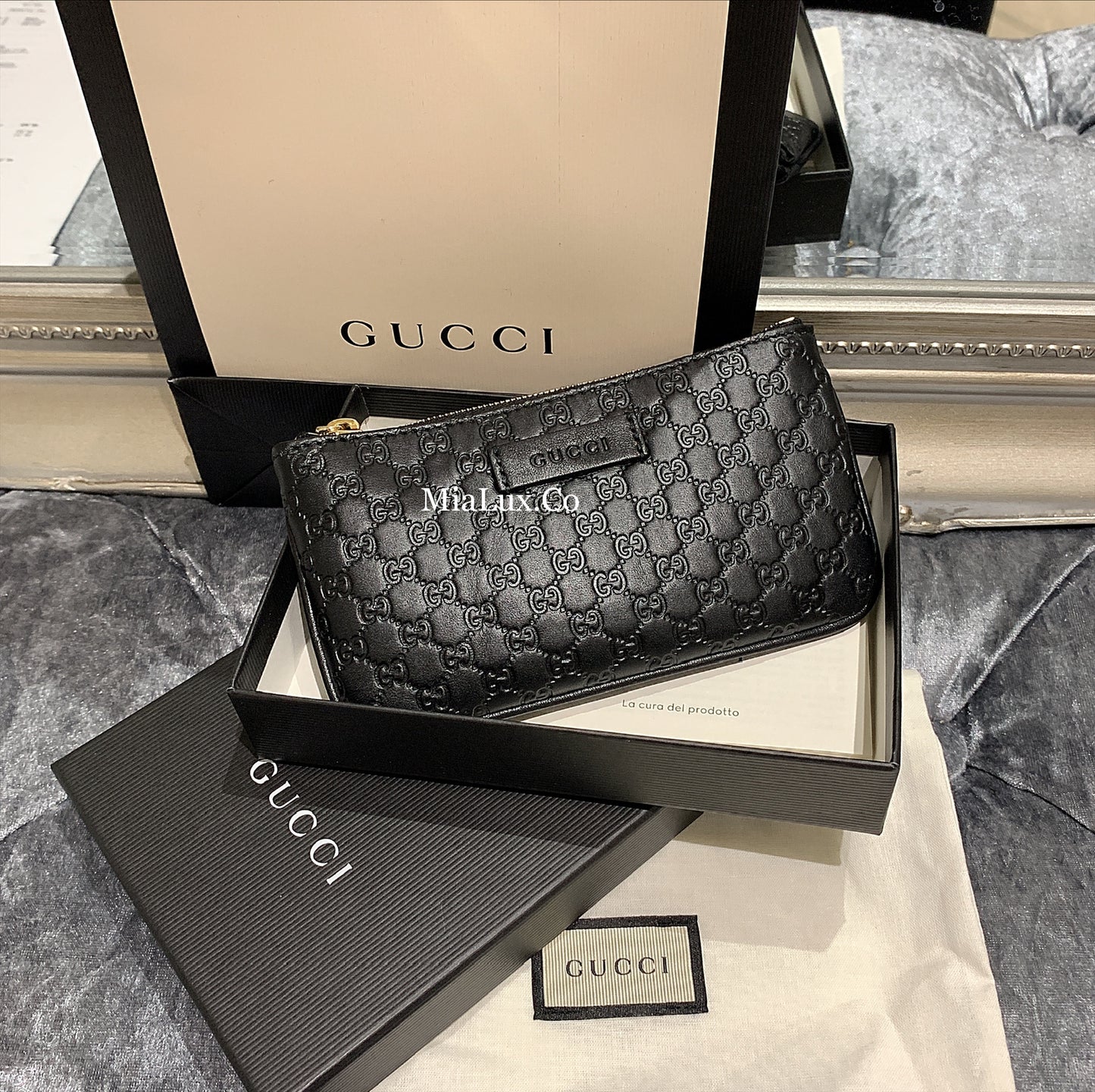 @Gucci Embossed Key Pouch 壓紋U型扣鑰匙錢包/P145