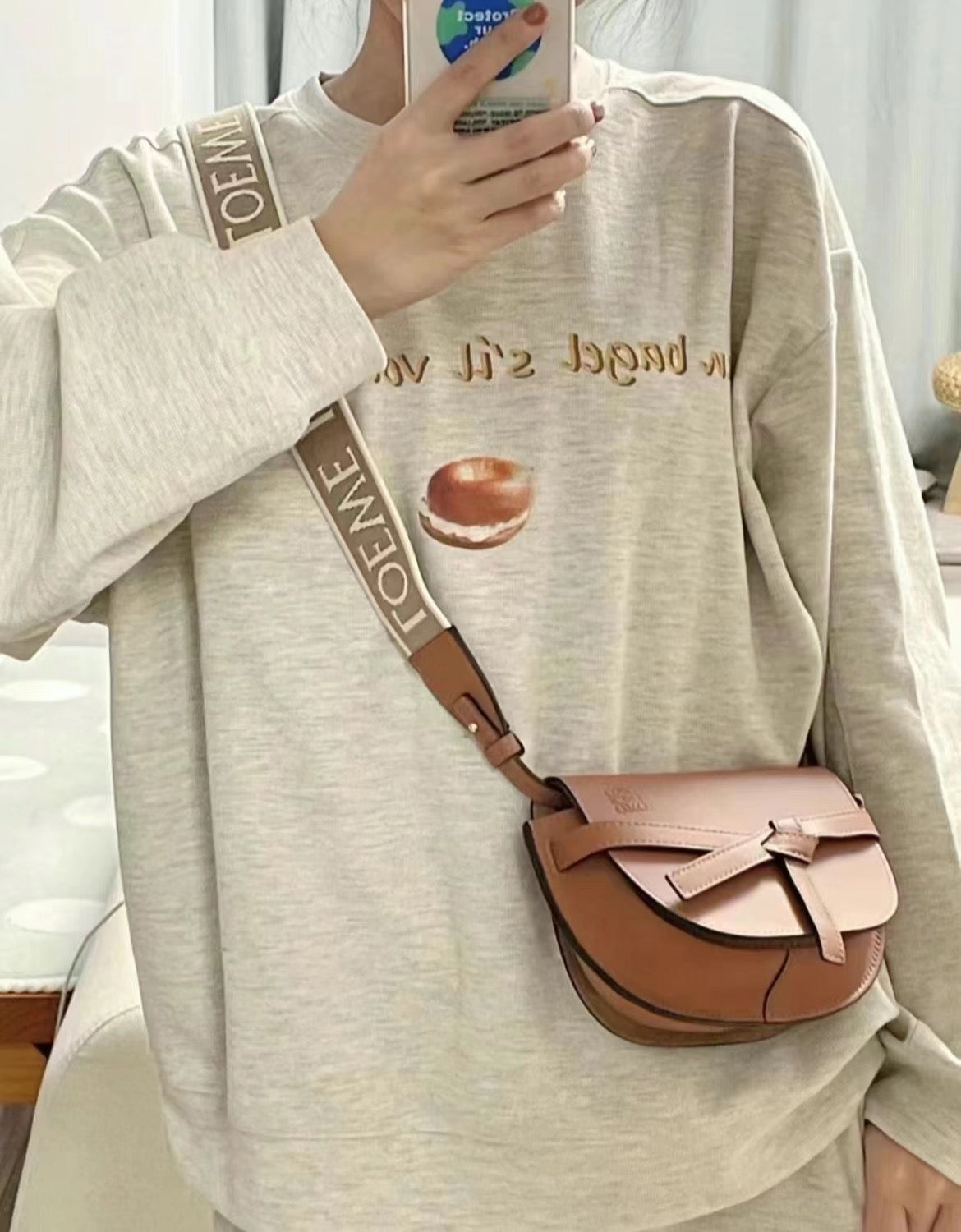Loewe Gate Dual Mini 緹花背帶馬鞍包/1500