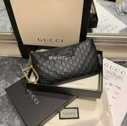 @Gucci Embossed Key Pouch 壓紋U型扣鑰匙錢包/P145