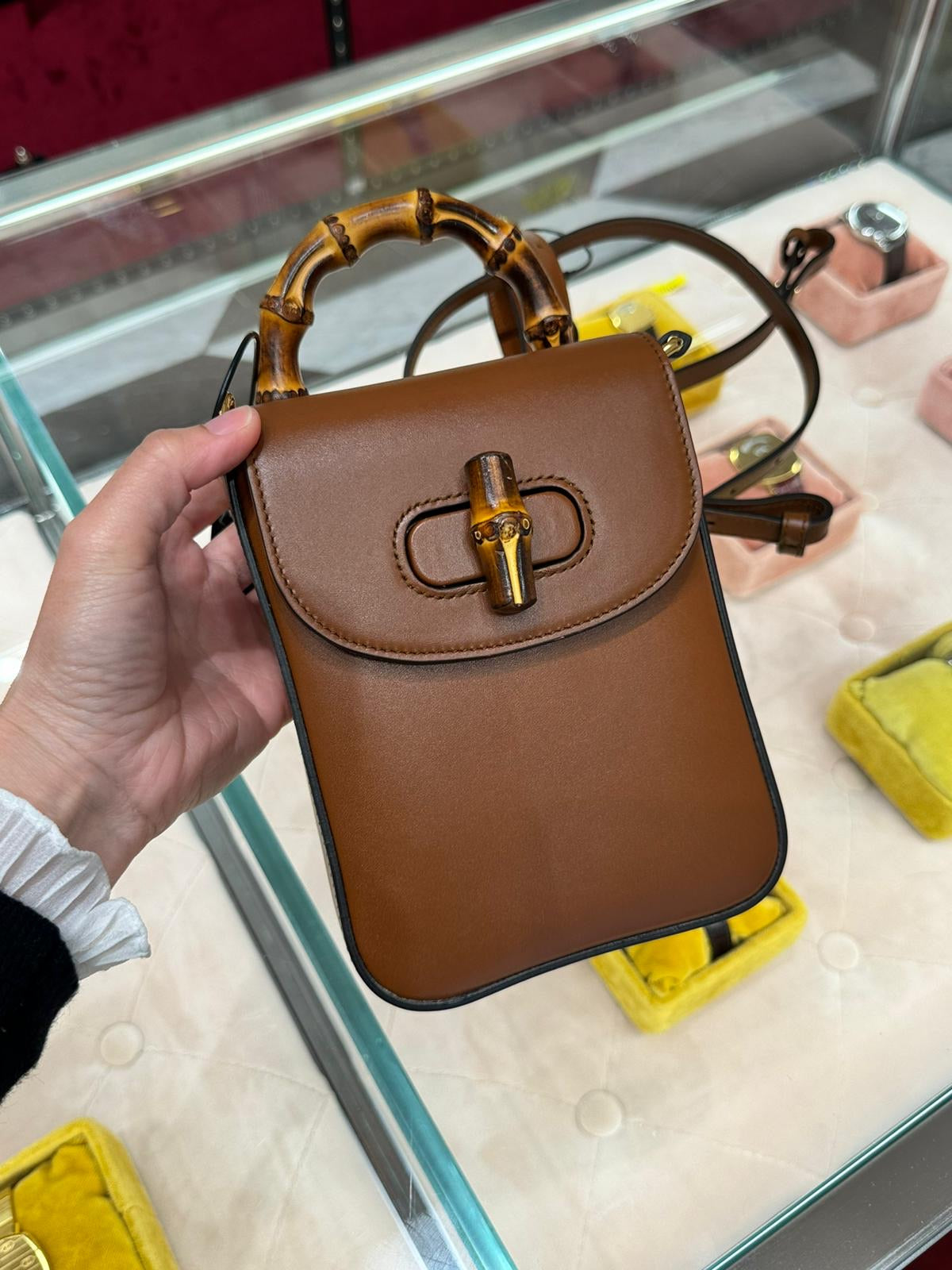 @Gucci G.Bomboo 竹節手機包/1810P905 🔔限時折🉐41530