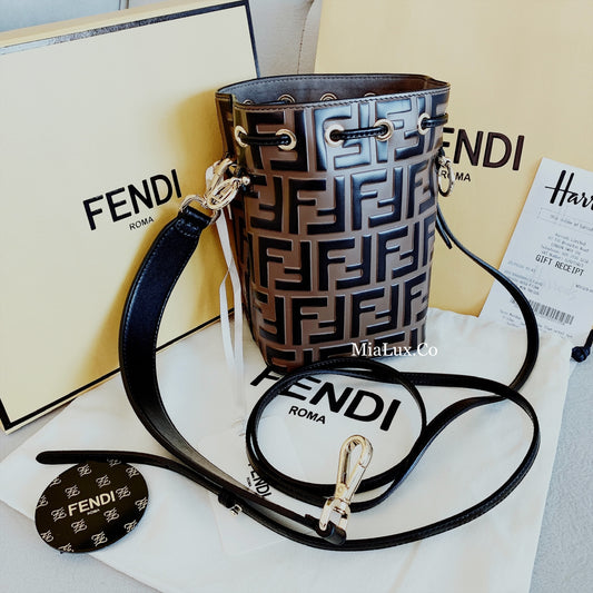 Fendi Mon Tresor Mini 迷你牛皮抽繩水桶包/1420E1550💰