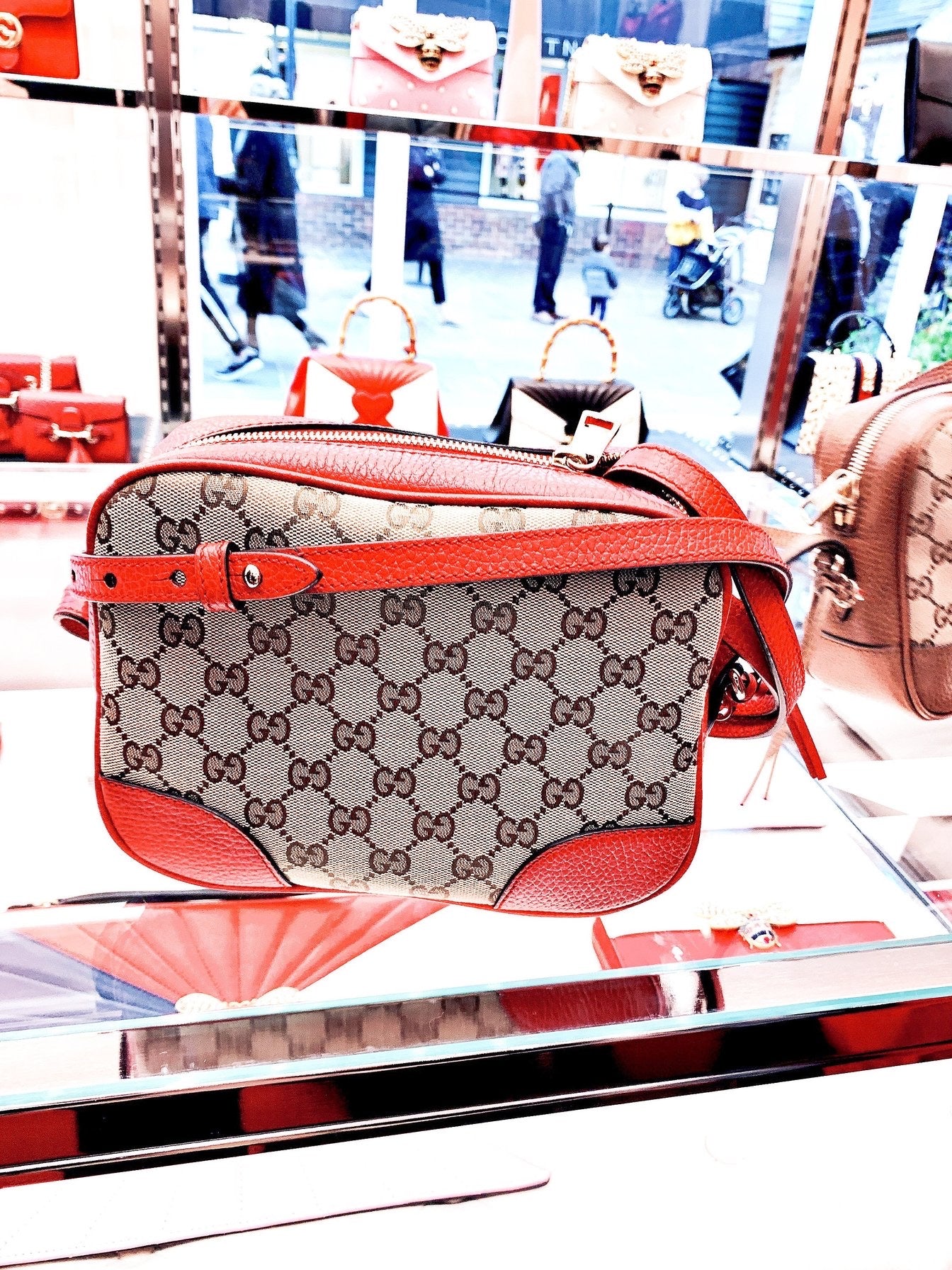 *@Gucci Canvas Camera Bag 老花相機包/P490