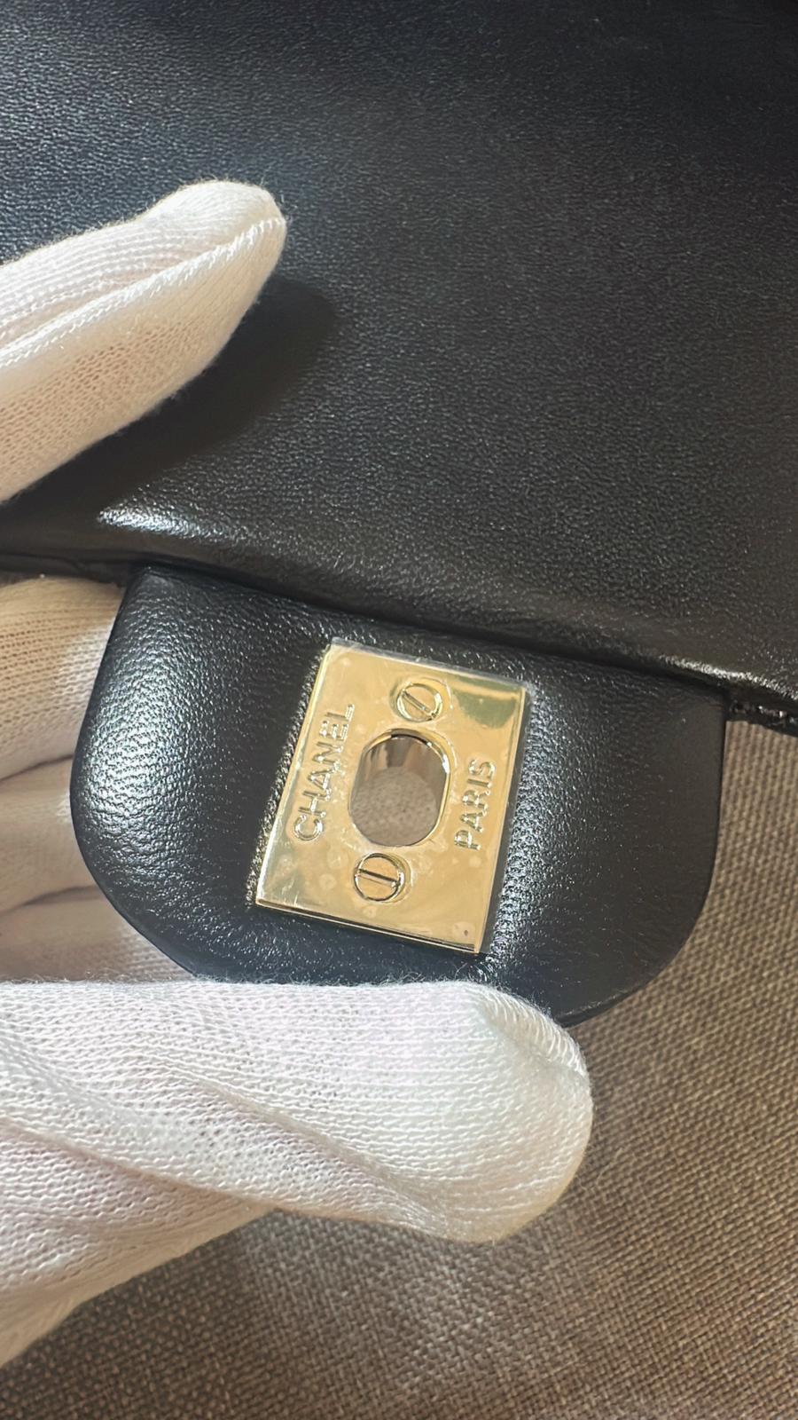 *現貨*CHANEL 24A CF20 HANDLE MINI 大迷你提把口蓋包 香檳淡金釦 P180000 /T218000