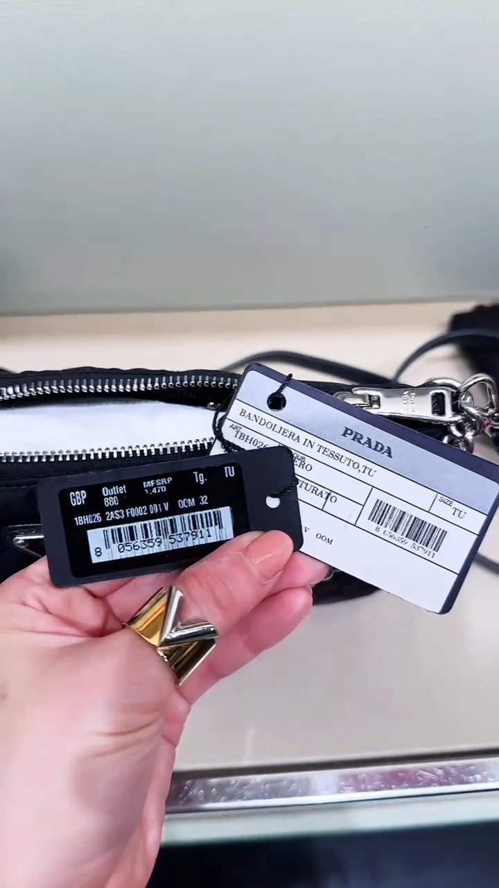 @Prada►TU 尼龍菱格鏈包/P880
