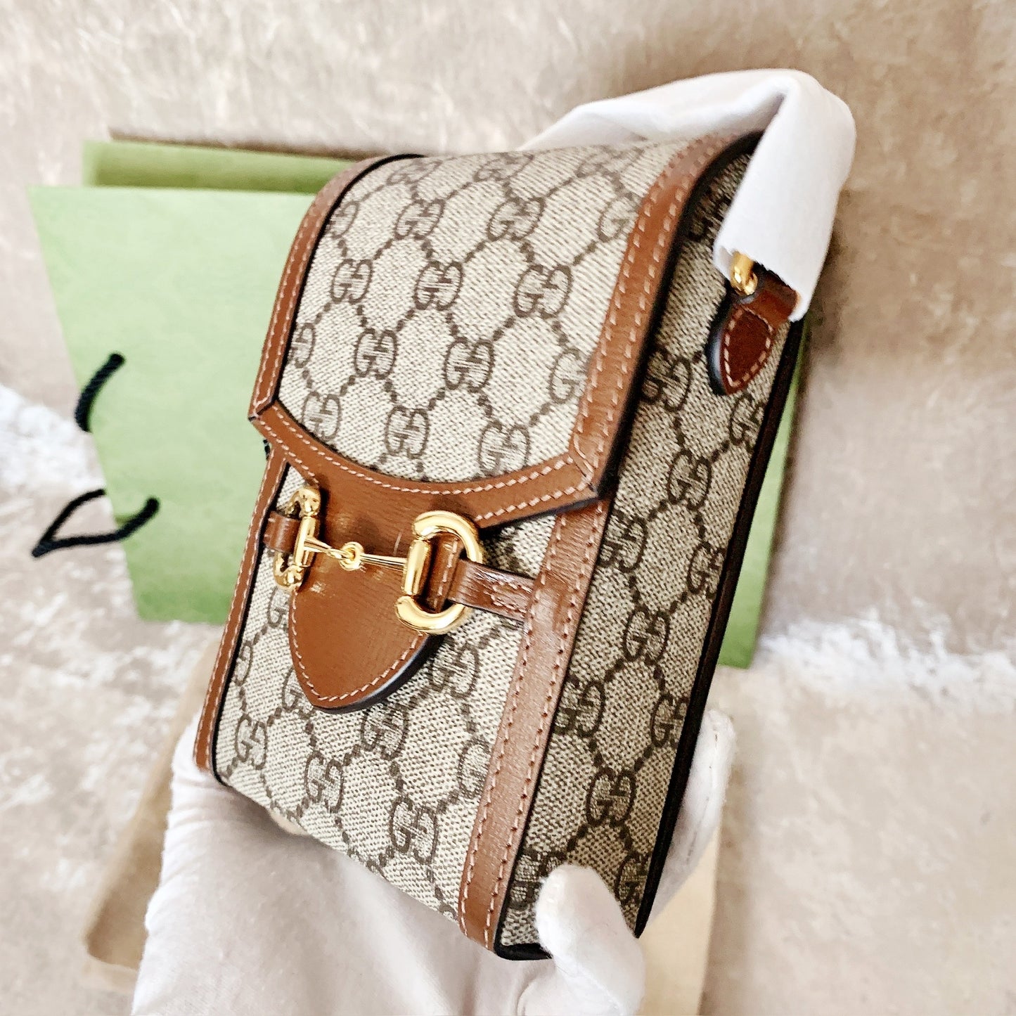 Gucci 1955 Horsebit Mini 迷你款馬銜手機包/850 🉐35000