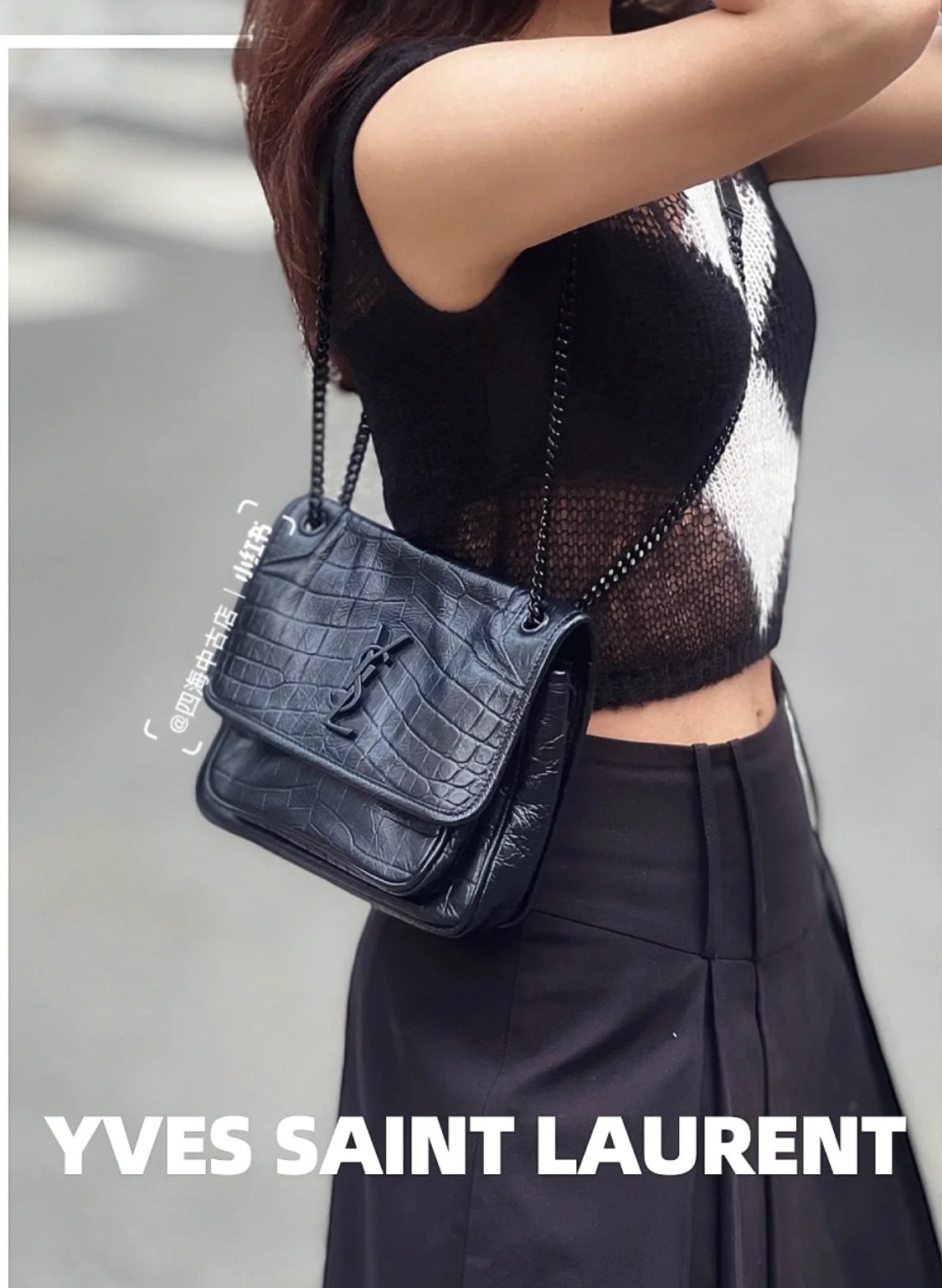 YSL Niki Baby 鱷魚紋牛皮鏈包/L2565 ㊙️折扣🉐103600💰