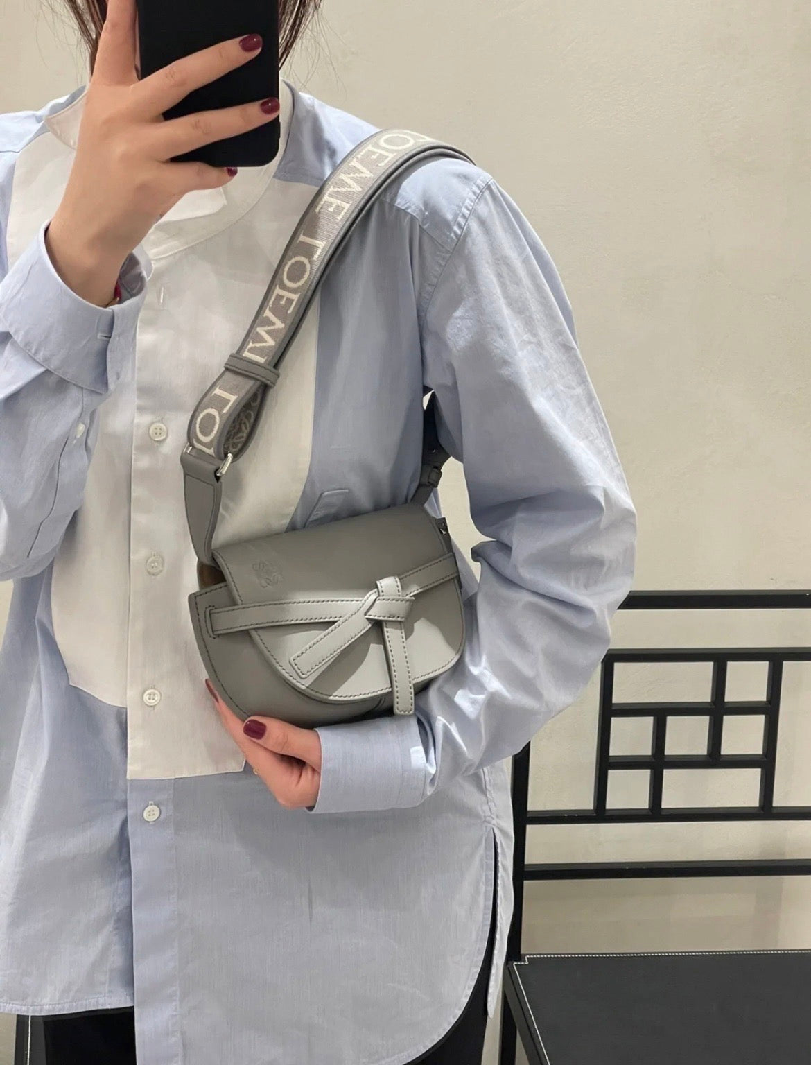 @Loewe Gate Dual Mini 緹花背帶馬鞍包/1550P900 🔥下殺🉐41300