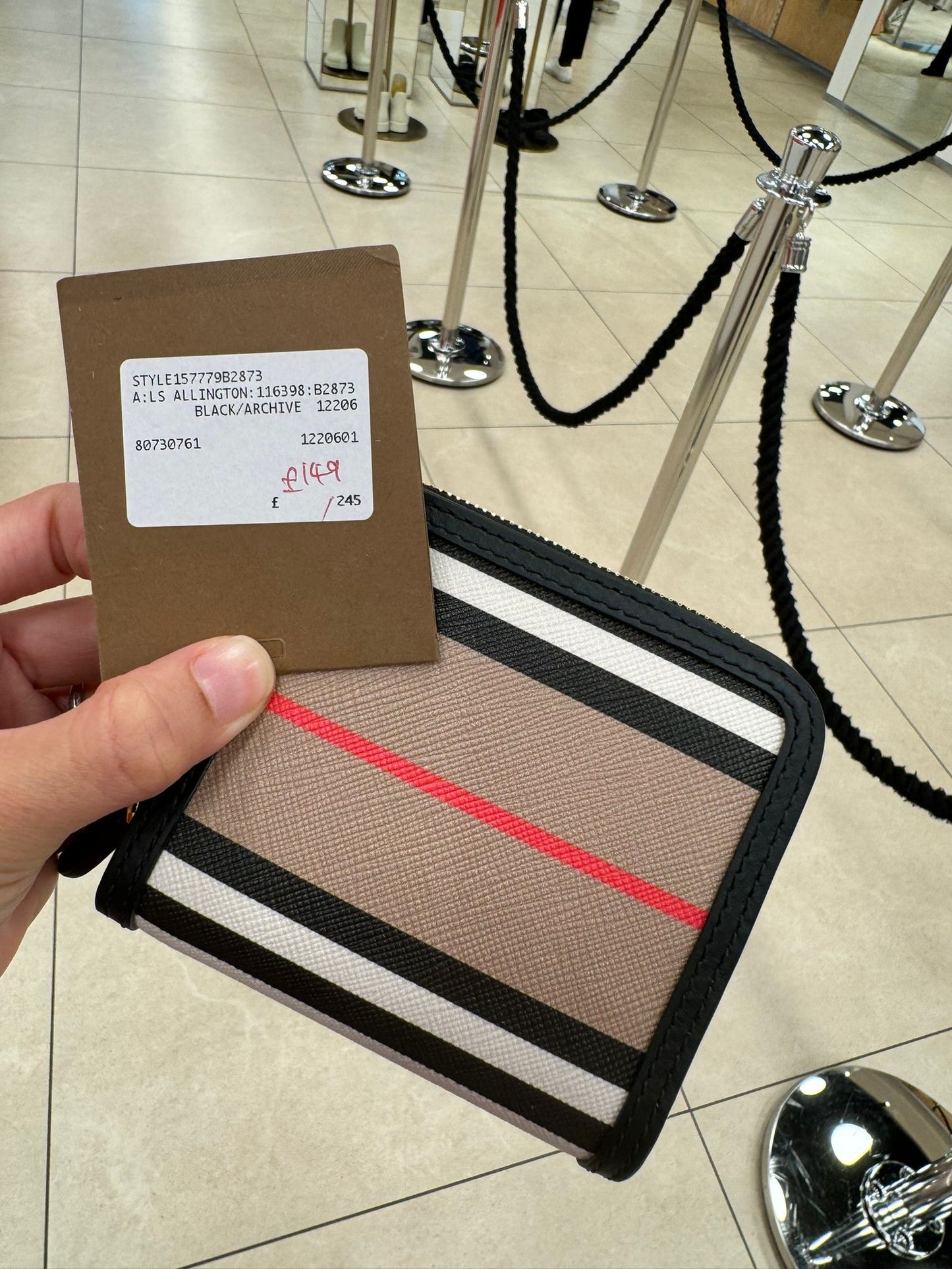 *@Burberry Allington 經典條紋短夾/245P149 🔥下殺🉐7510