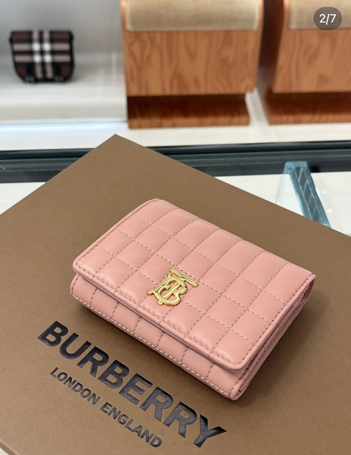 @Burberry Lola 格紋縫線短夾 /460P129 🔥下殺🉐7310