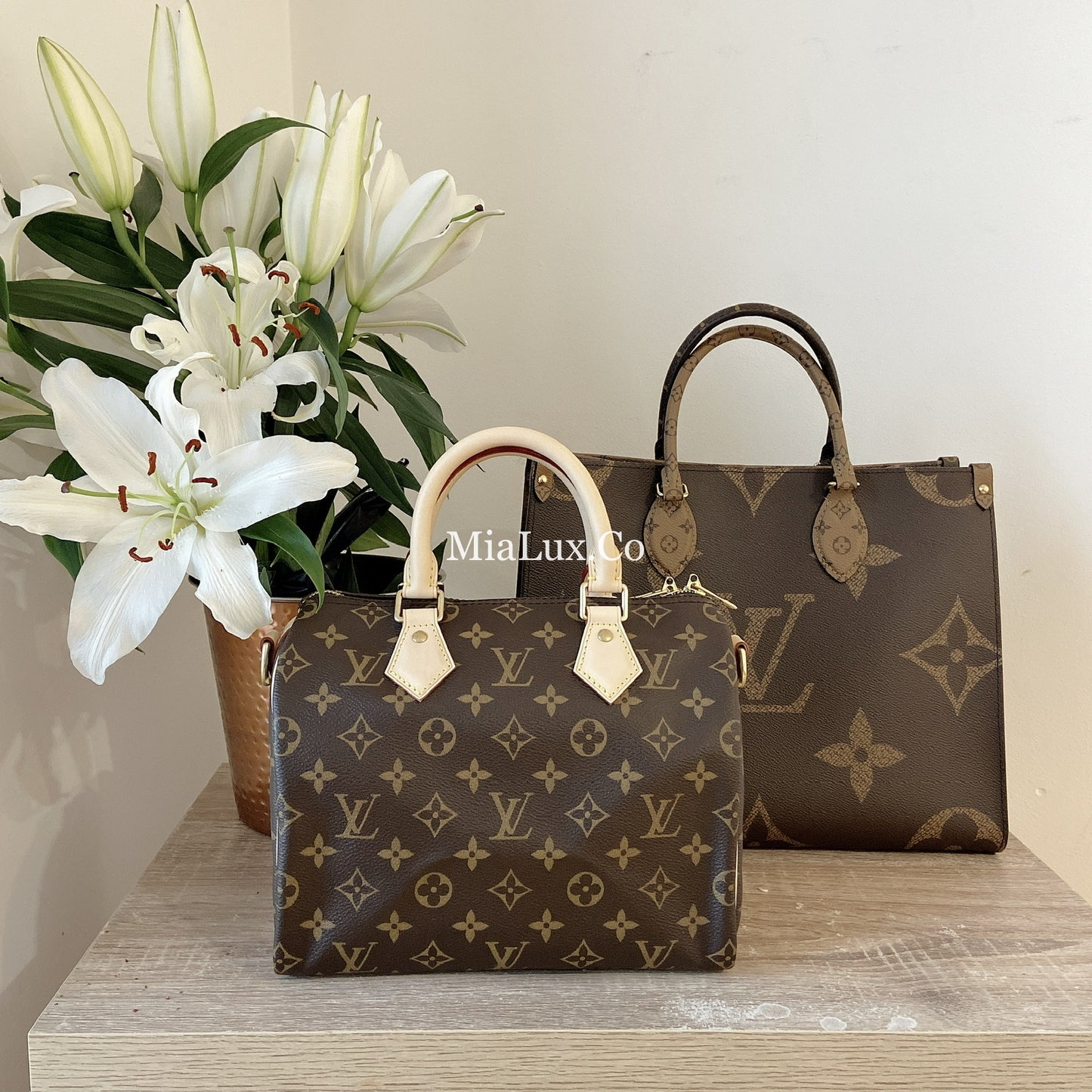 LV OnTheGo MM 中款拼色托特包/2280✨🉐94480