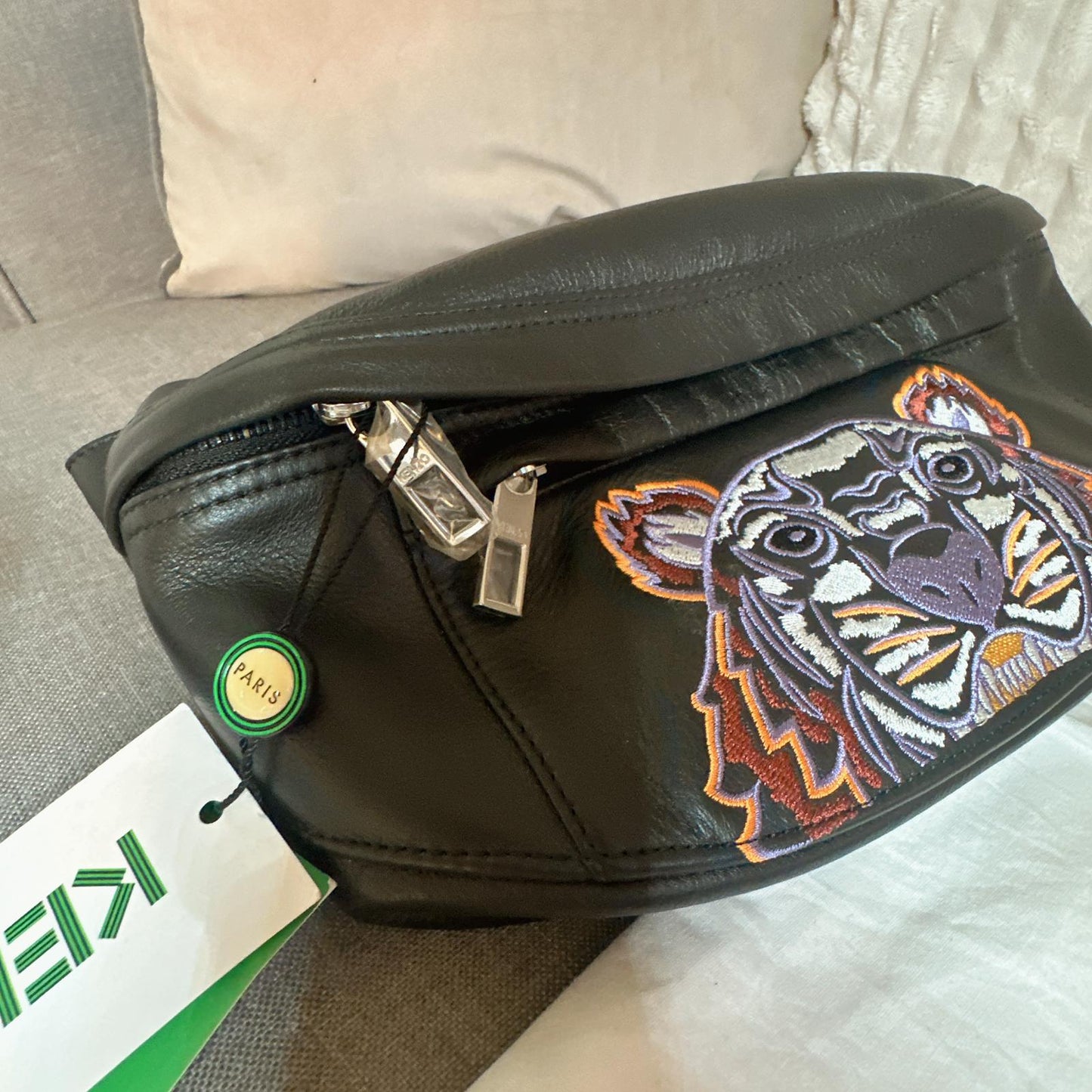*現貨*@Kenzo▪️Bumbag 小牛皮虎頭胸包-黑 P9000 /T13800