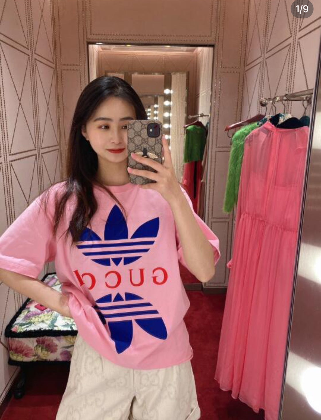 @GuccixAdidas 聯名T恤-粉色/120 🔥下殺🉐6900