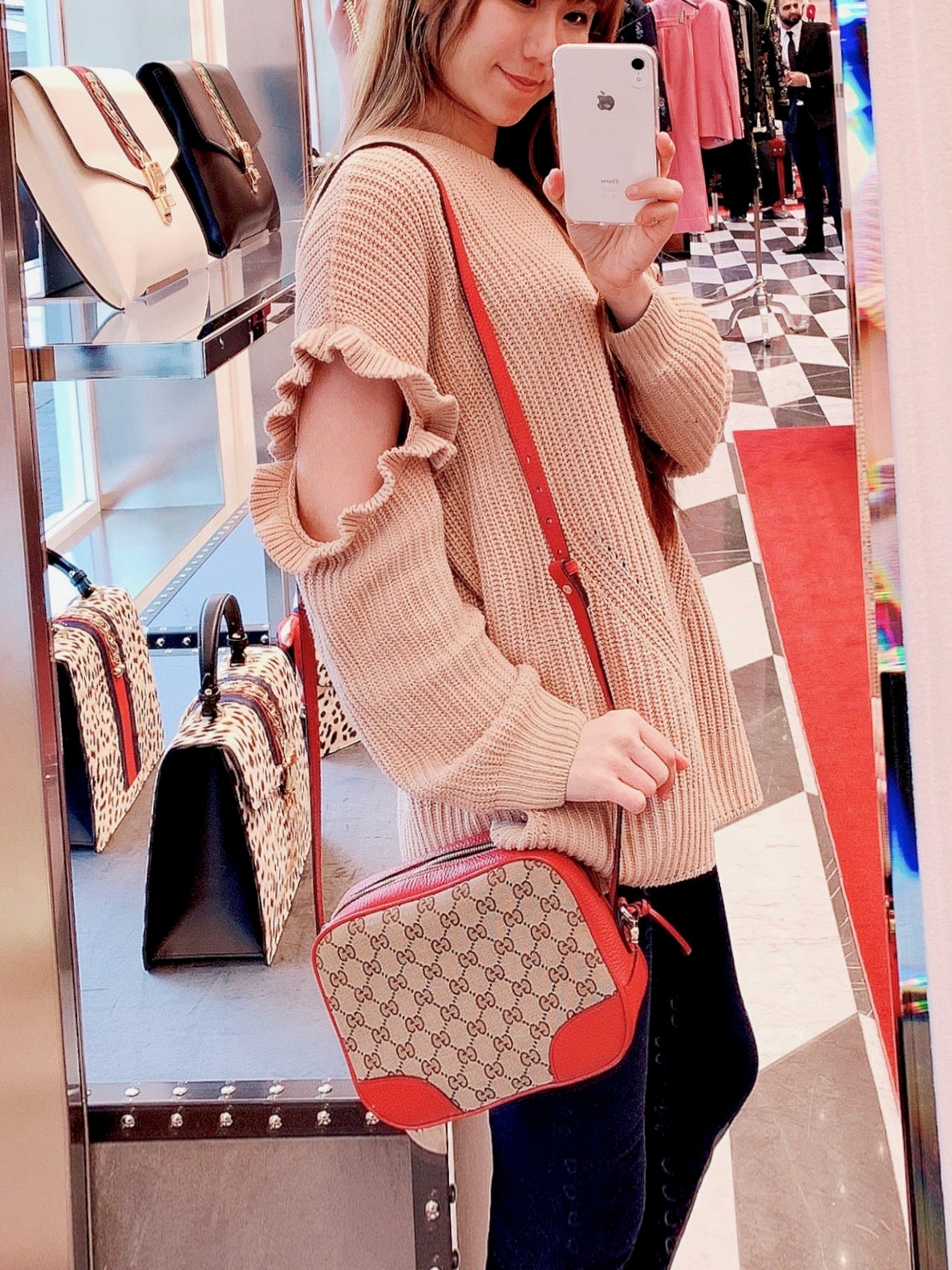 *@Gucci Canvas Camera Bag 老花相機包/P490