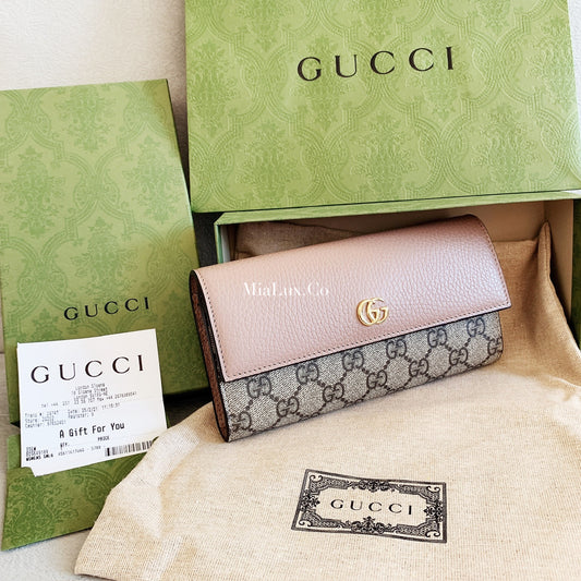 @Gucci Marmont 馬夢老花翻蓋長夾/505 🉐22210🇬🇧