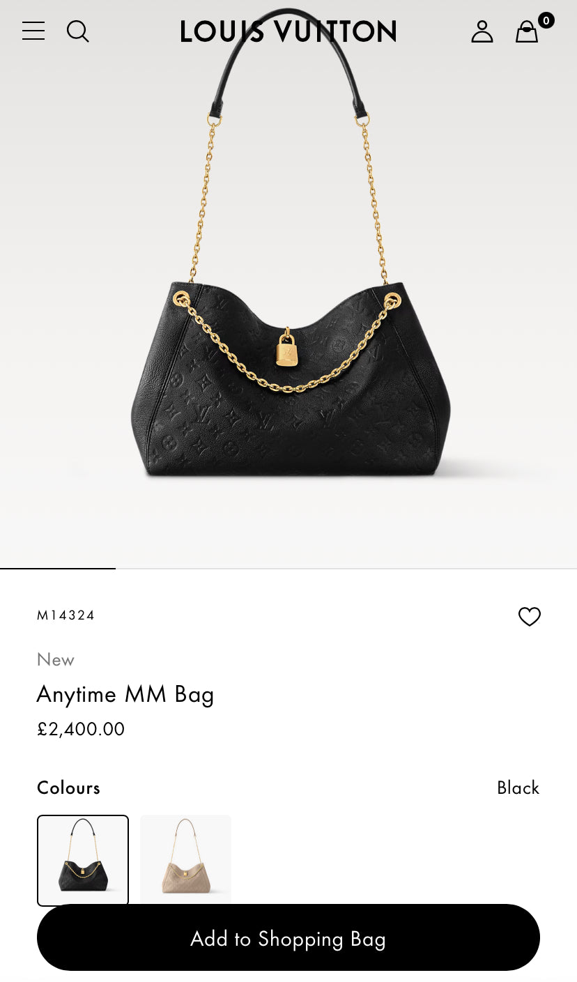 LV Anytime MM Bag 壓紋牛皮包/2400✨🉐99400