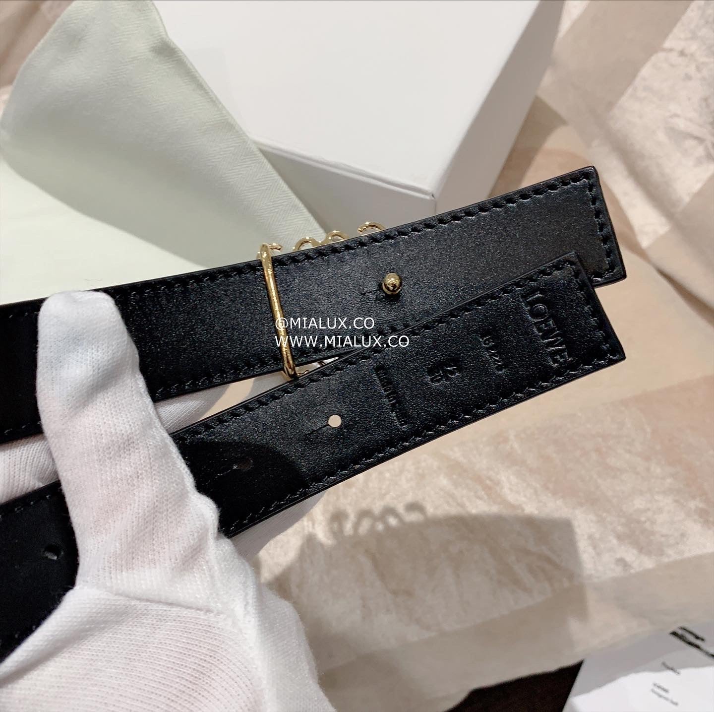 Loewe Anagram Belt 男女款軟粒面牛皮皮帶/350