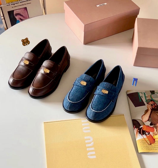 MiuMiu Denim Loafers 丹寧樂福鞋/850E890 🉐32150🇪🇺