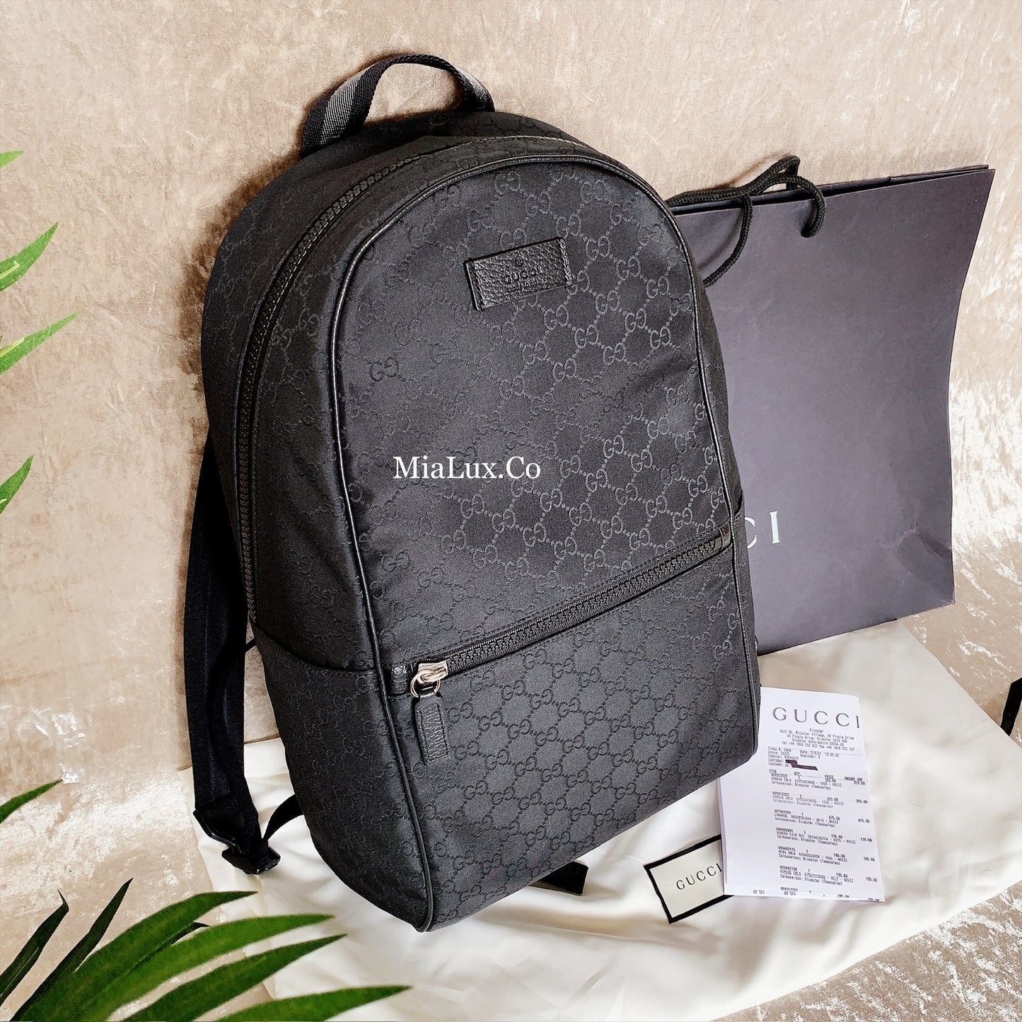 *@Gucci Canvas Backpack 男女款老花後背包/P545