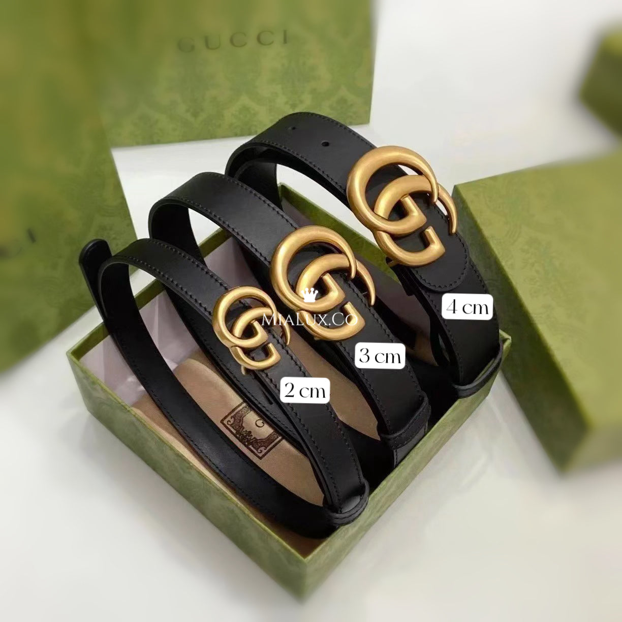 Gucci▪️Leather Belt with Double G Buckle 經典3cm雙G古銅金皮帶 * £ 360