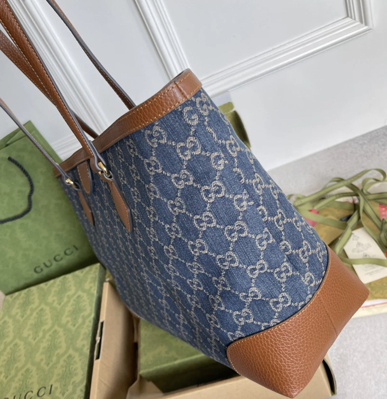 *@Gucci▪️Denim Ophidia 牛仔托特包/P850