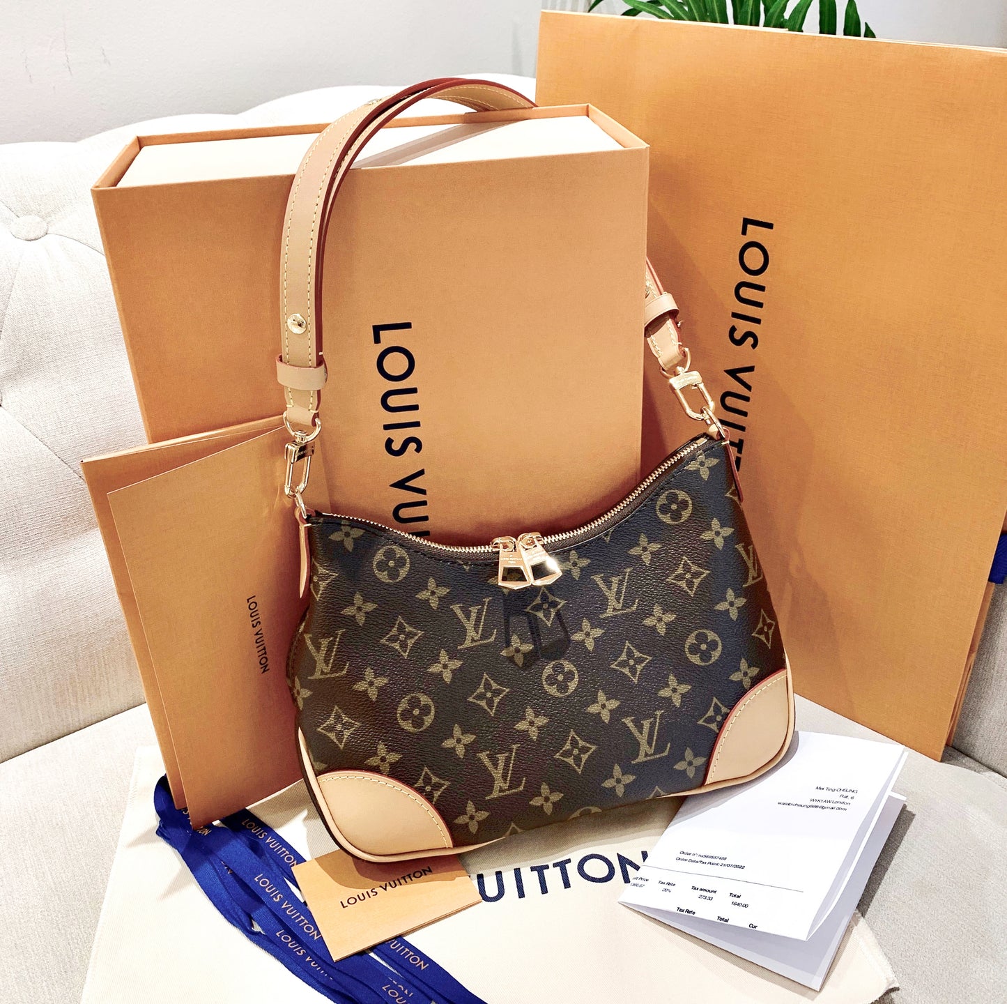 LV▪️Boulogne 老花牛角包/1850✨🉐78700