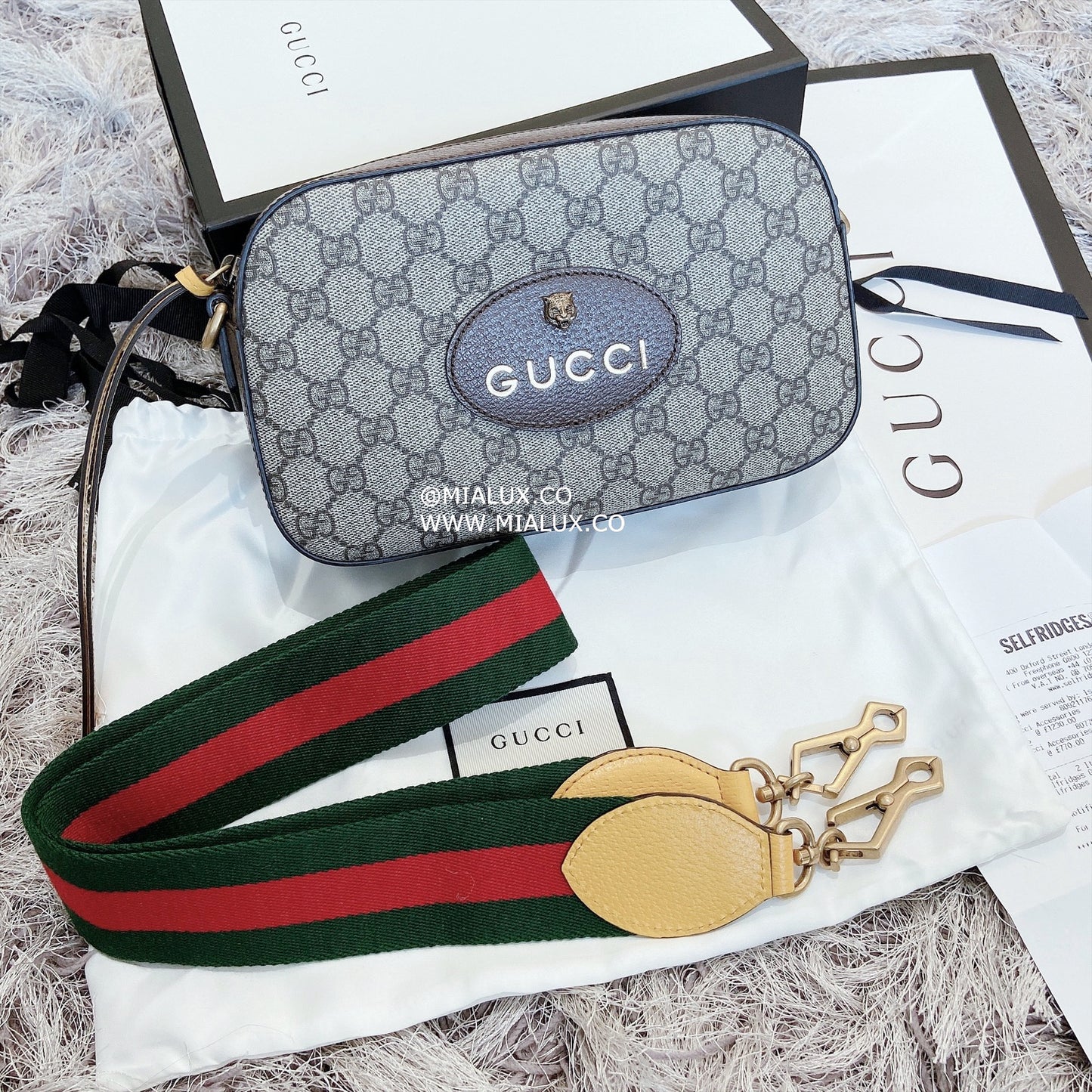 Gucci▪️Neo Vintage GG Supreme Messenger 老花虎頭包/1310C1191 ㊙️折扣🉐48640💰