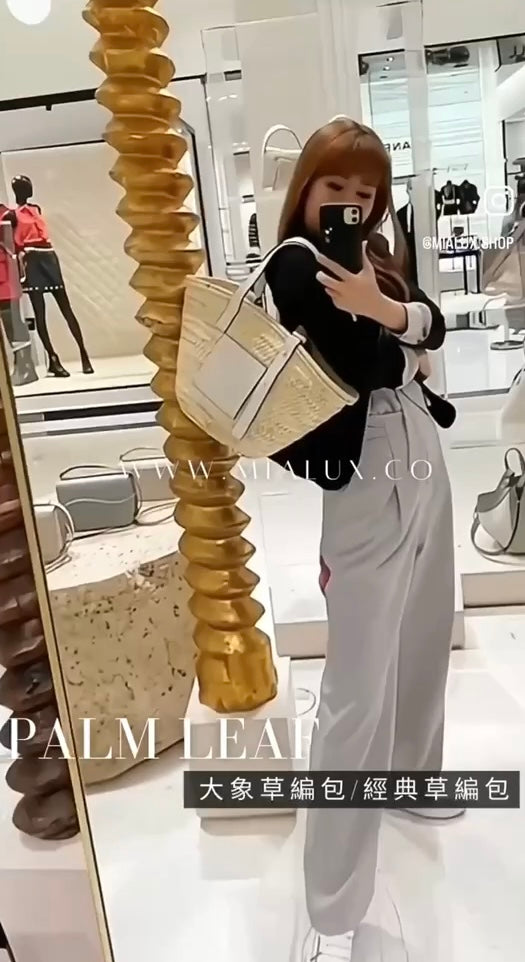 Loewe▪️Elephant basket bag 大象拉菲草編織包/825
