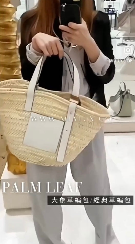 Loewe▪️Elephant basket bag 大象拉菲草編織包/825