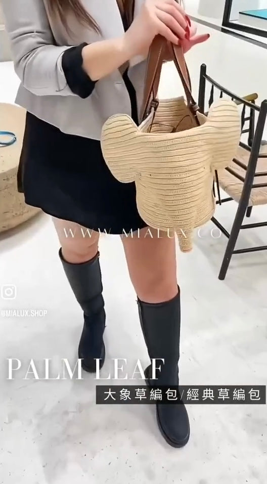Loewe▪️Elephant basket bag 大象拉菲草編織包/825