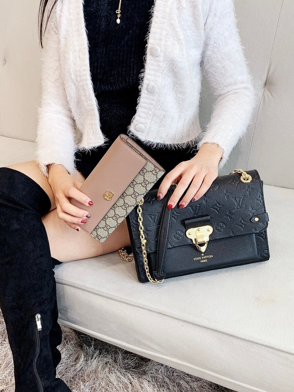 @Gucci Marmont 馬夢老花翻蓋長夾/505 🉐22210🇬🇧